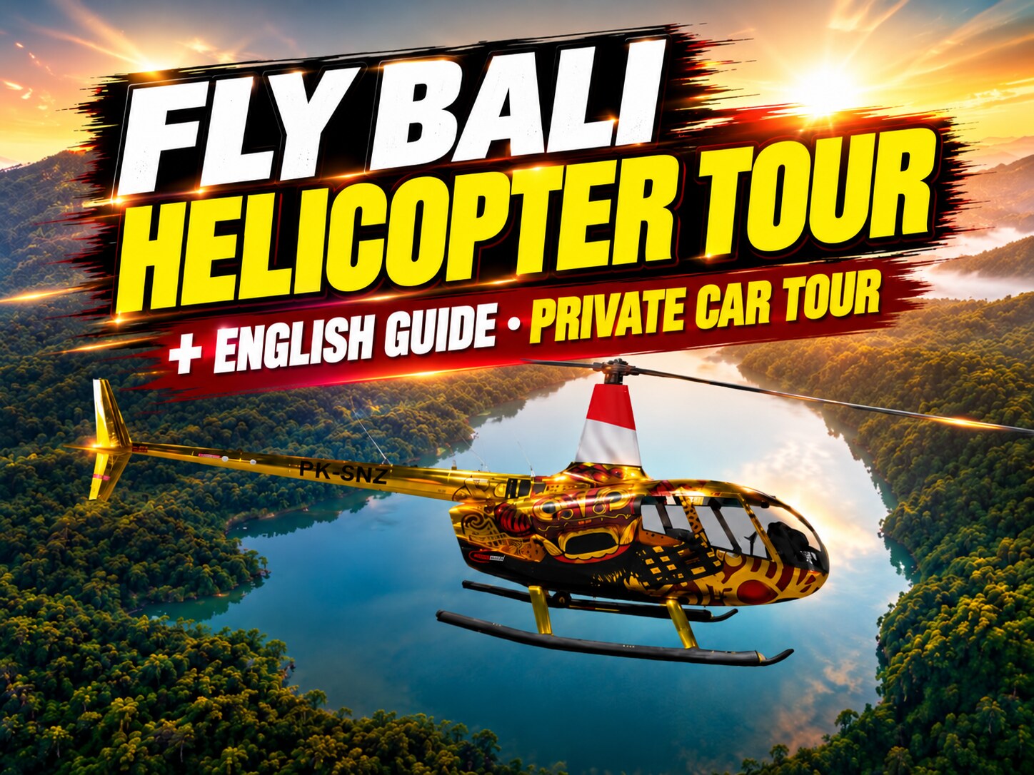 Fly Bali Helicopter & Private Car Tour