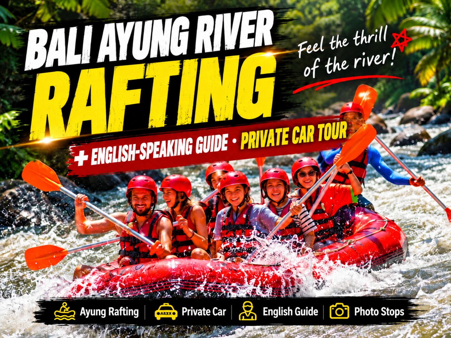 Ayung River Rafting & Private Car Tour
