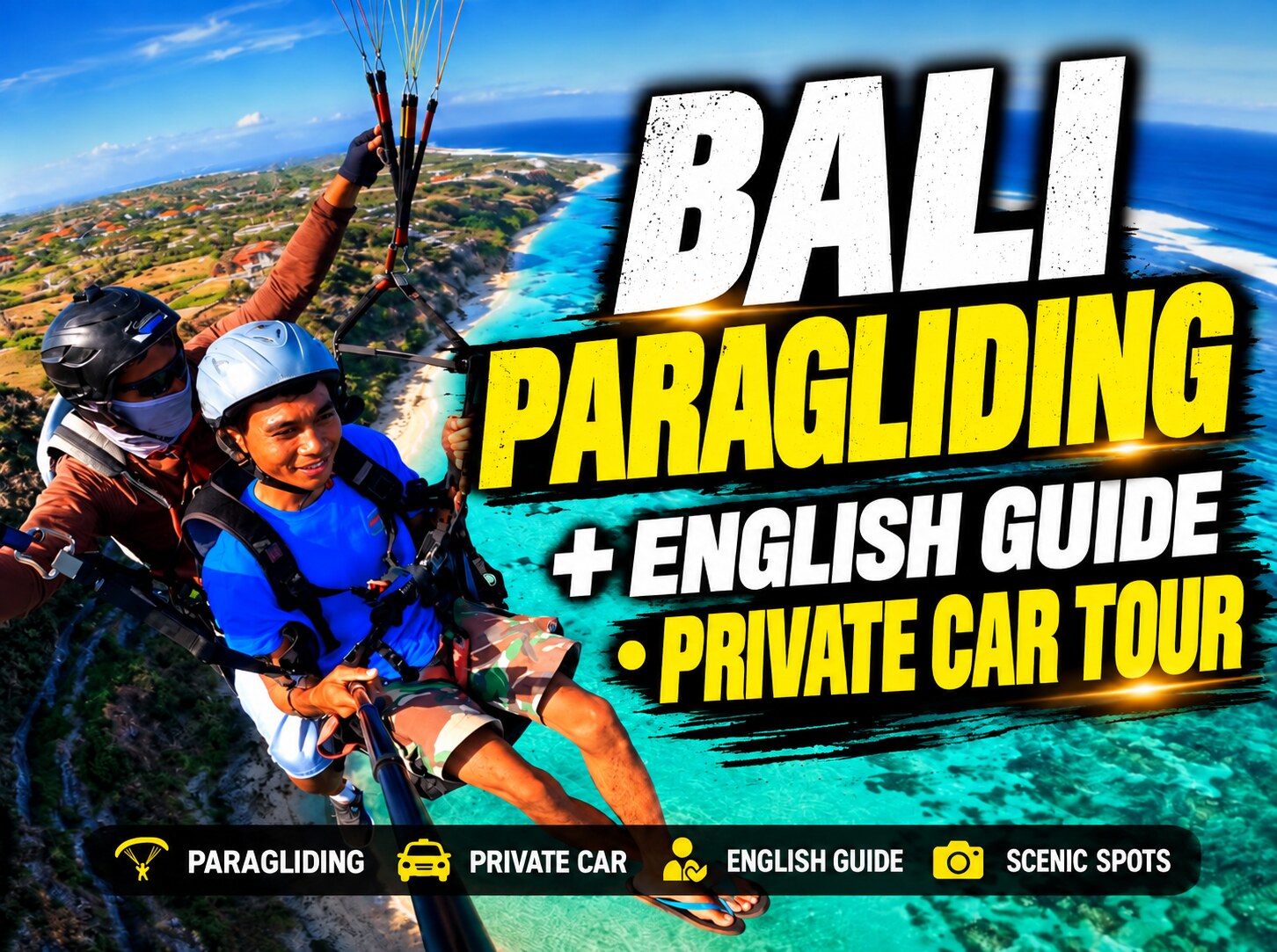 Bali Paragliding & Private Car Tour