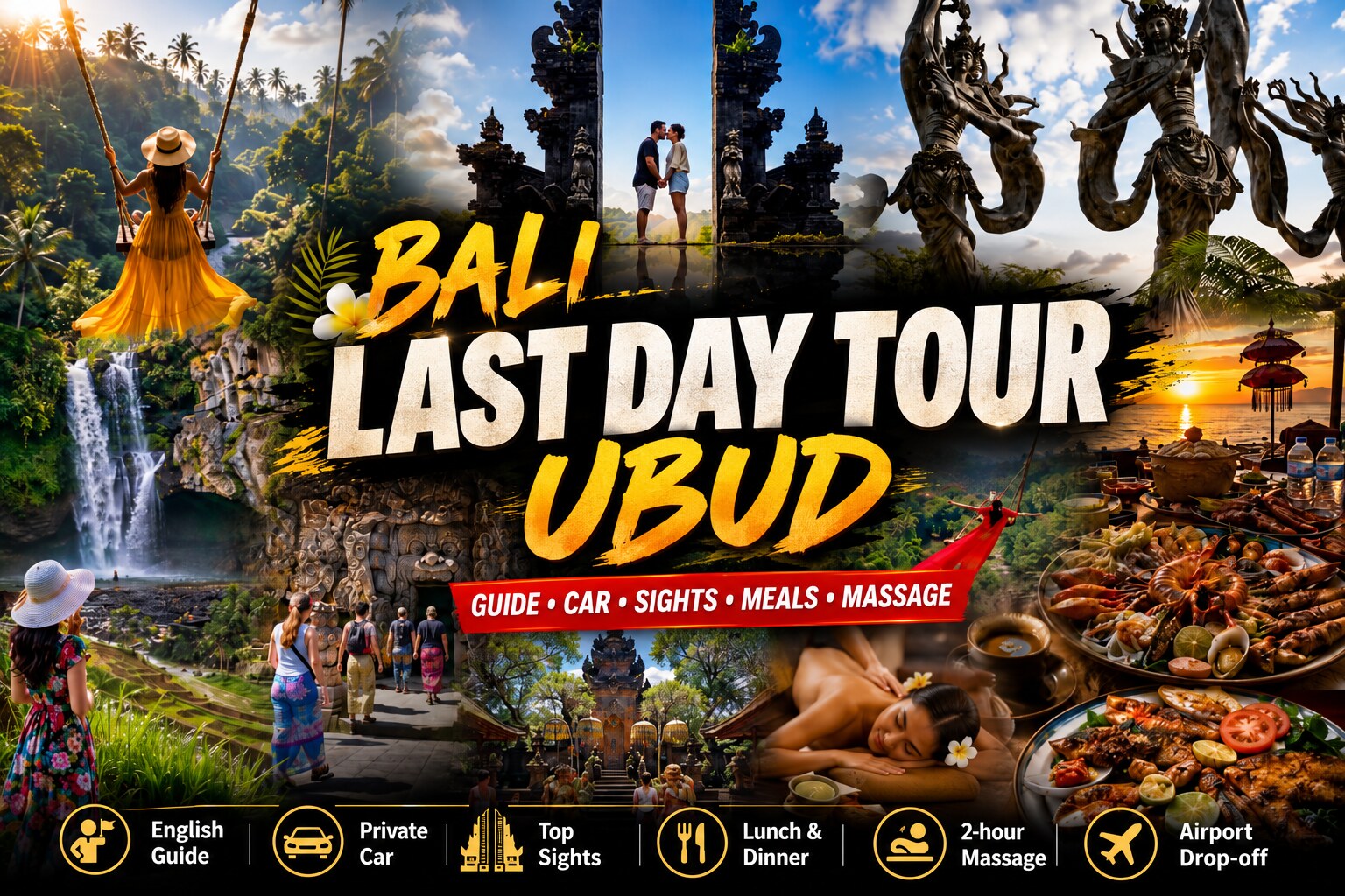 Ubud Last Day Tour with Massage & Airport Drop-off