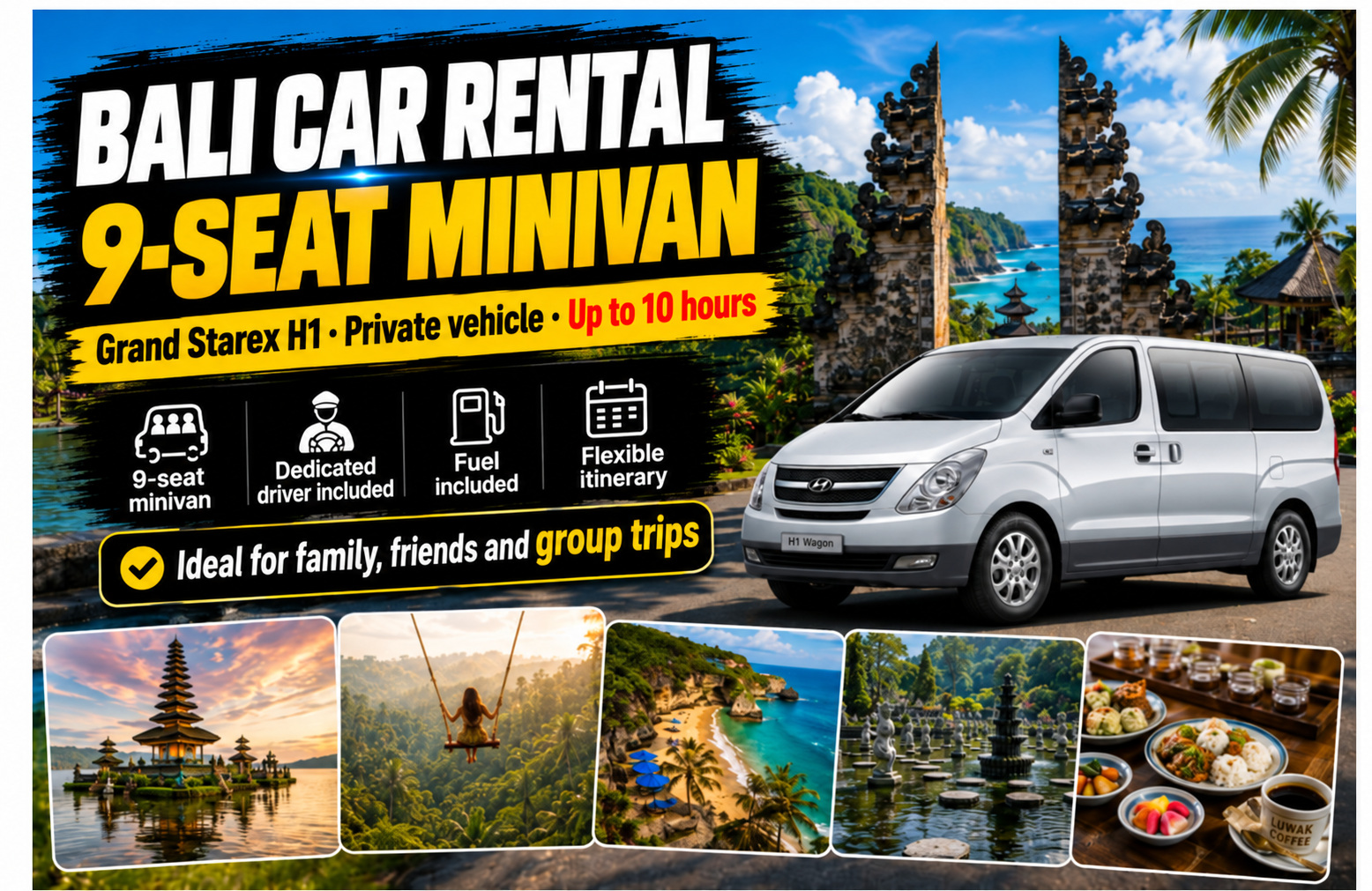 Bali 9 Seat Minivan Rental