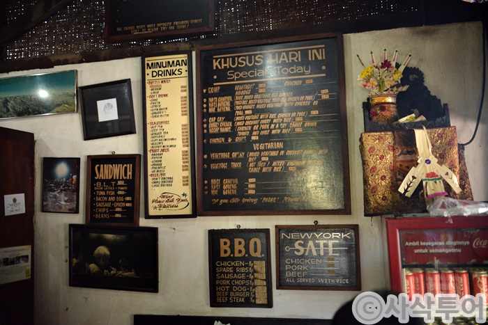 Wall displays inside the warung