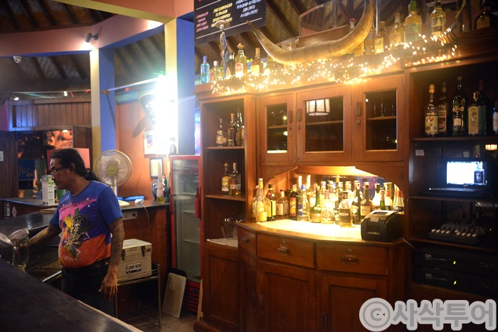 Evening restaurant interior