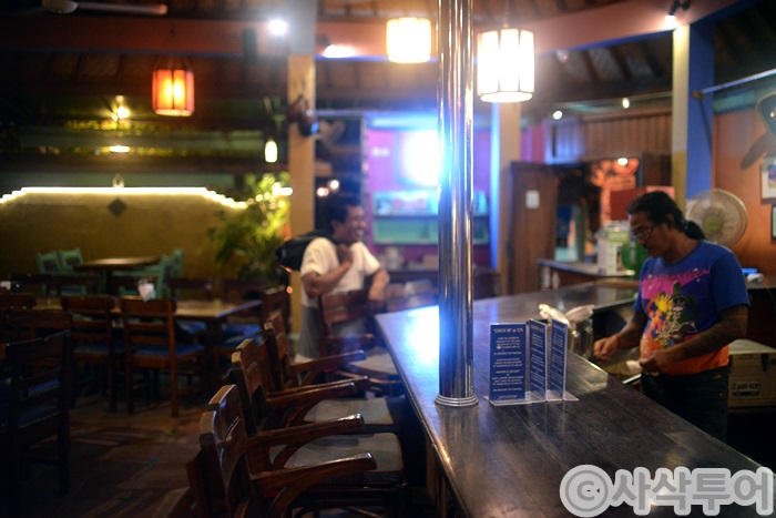 Dining tables at night