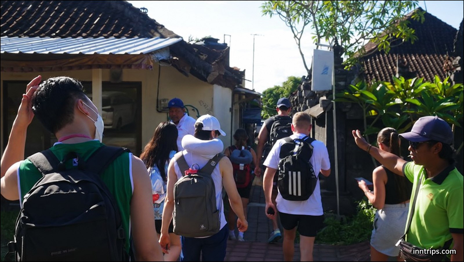 Guests walking with their local guide on Gili Trawangan