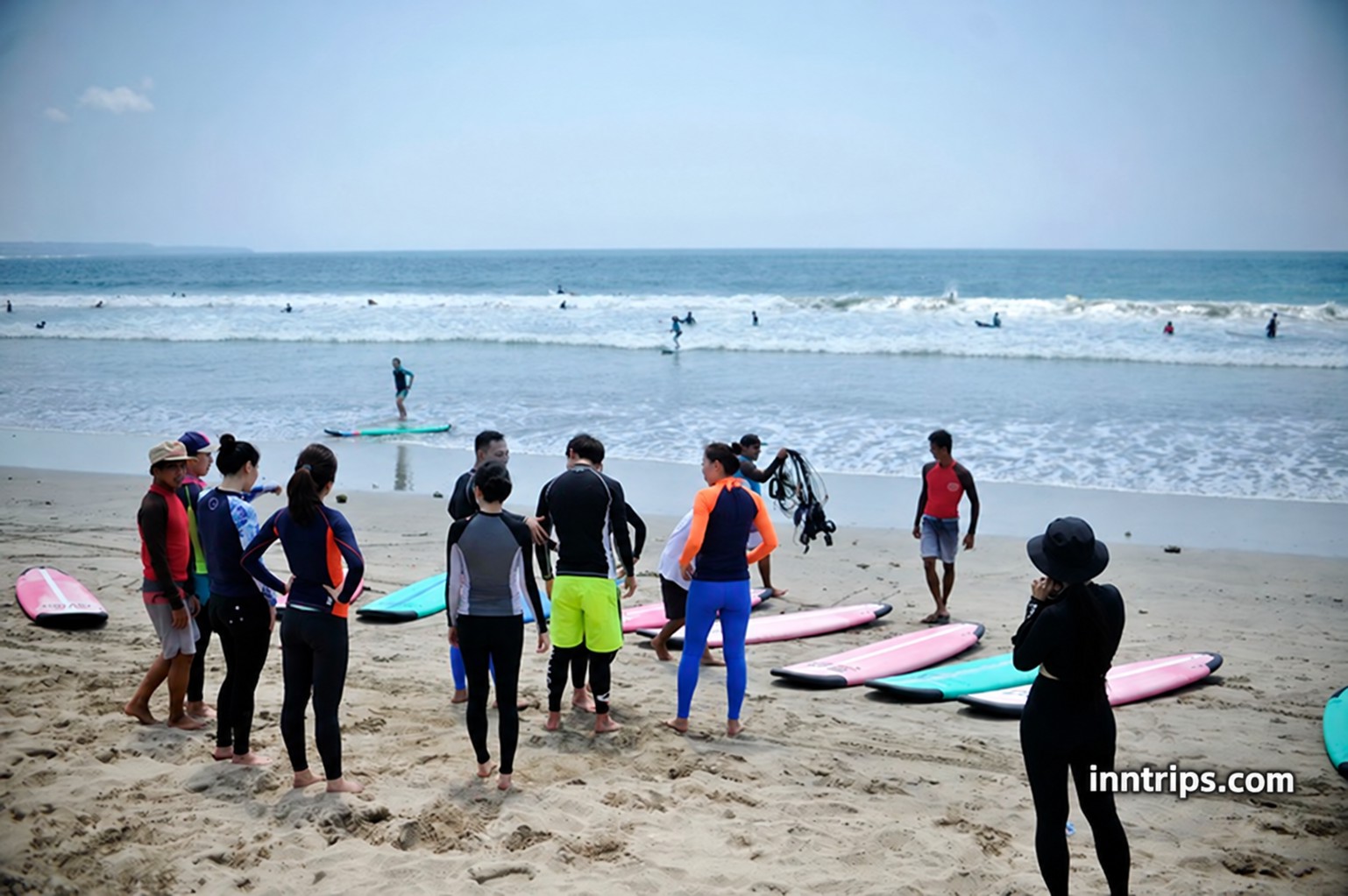 Preparing the boards at Kuta Beach
