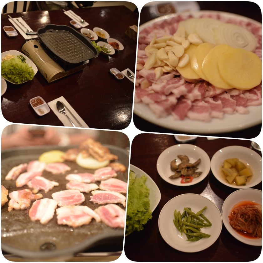 Alternative dinner — unlimited pork belly with side dishes