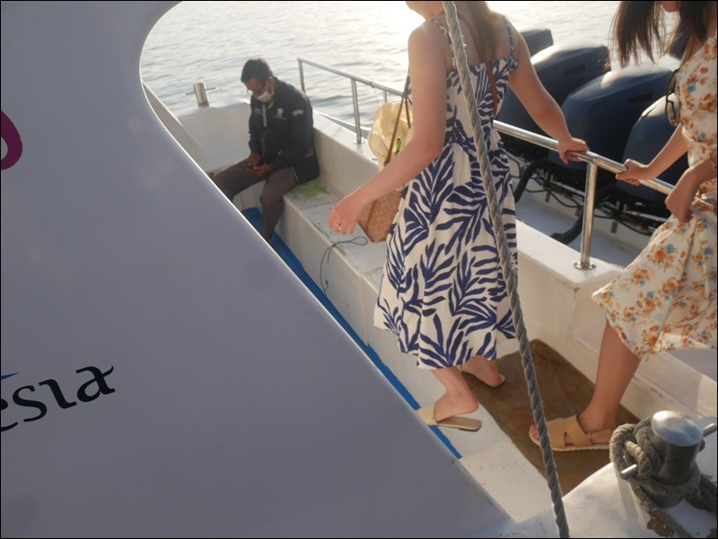 Boarding the fast boat