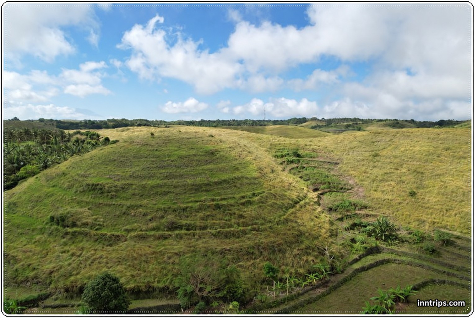 Rolling hills before the return