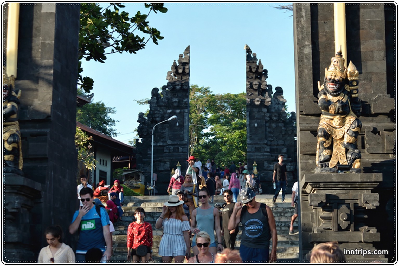 Temple gateways on the approach to Tanah Lot