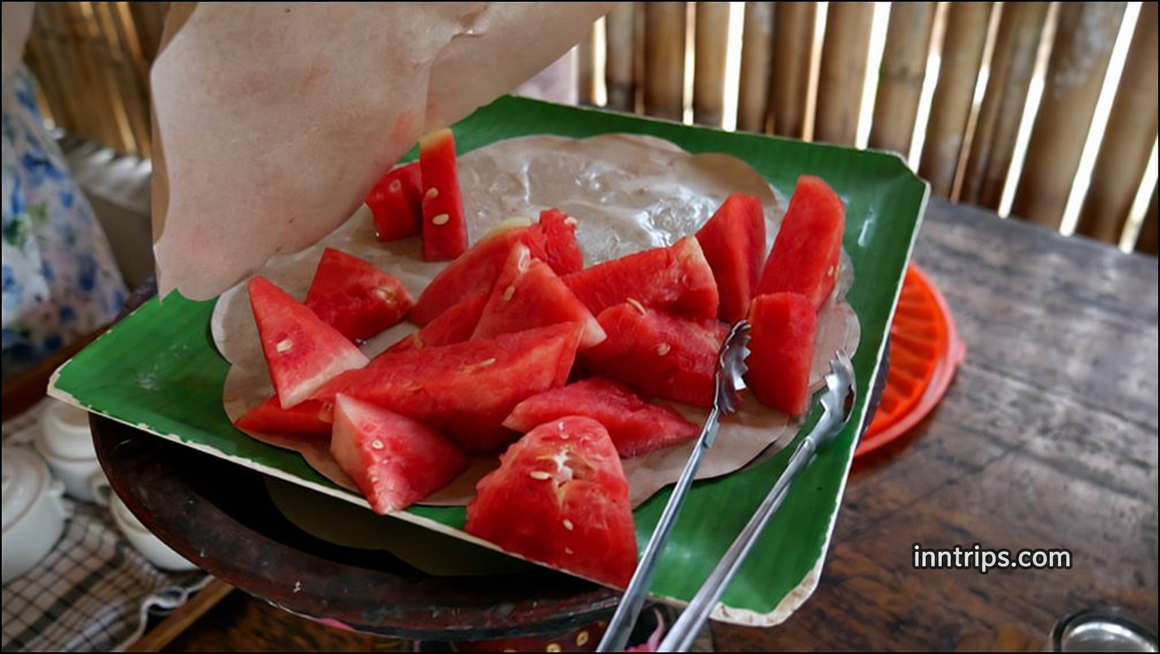 Fresh fruit served with the buffet