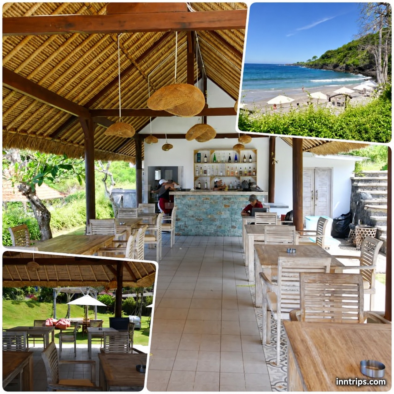 The open-air restaurant interior
