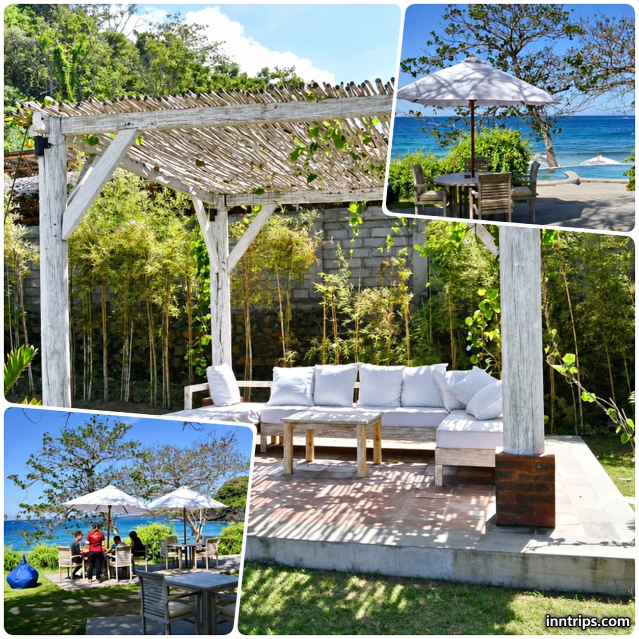 Outdoor seating near the sea