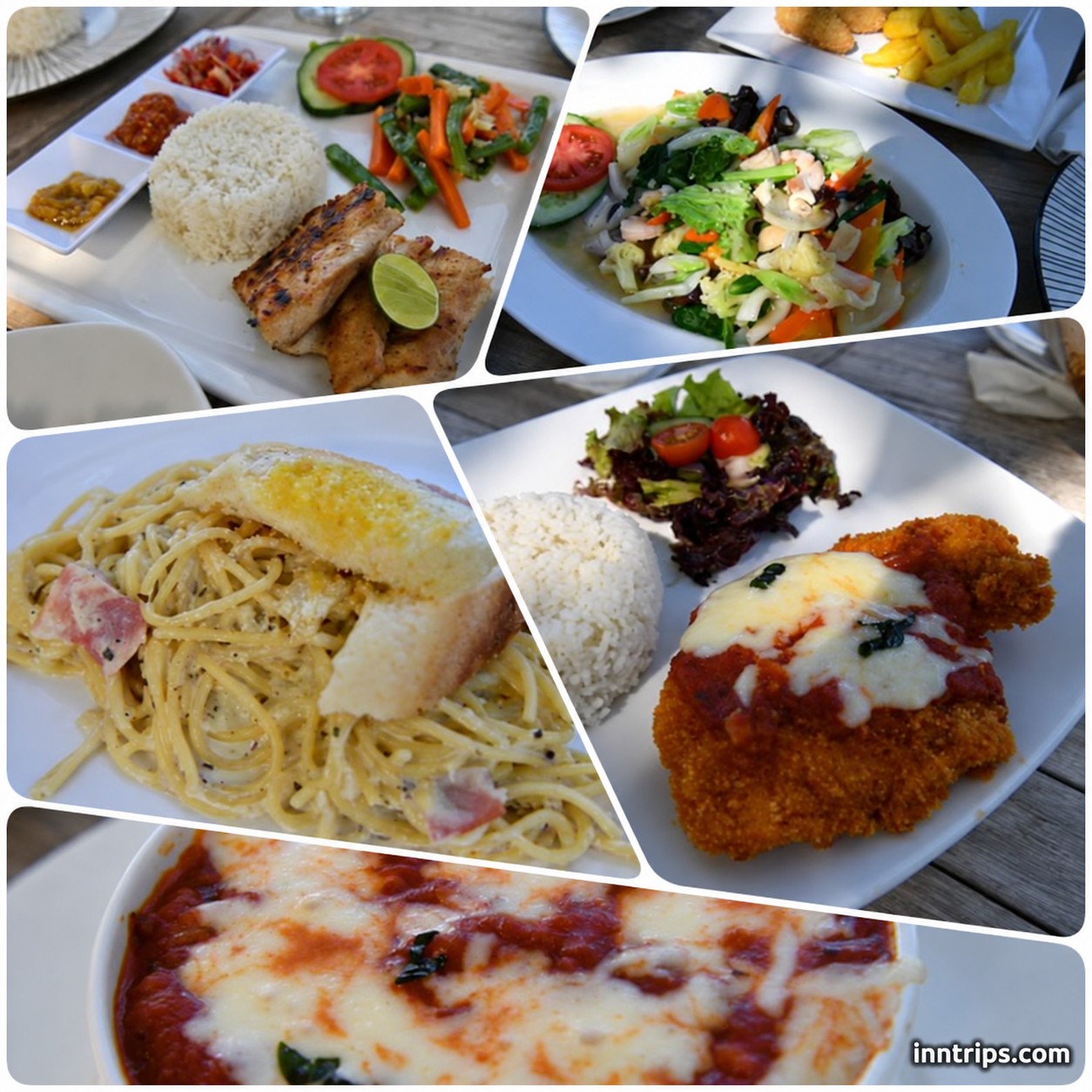 Choose a dish and enjoy the coastal setting