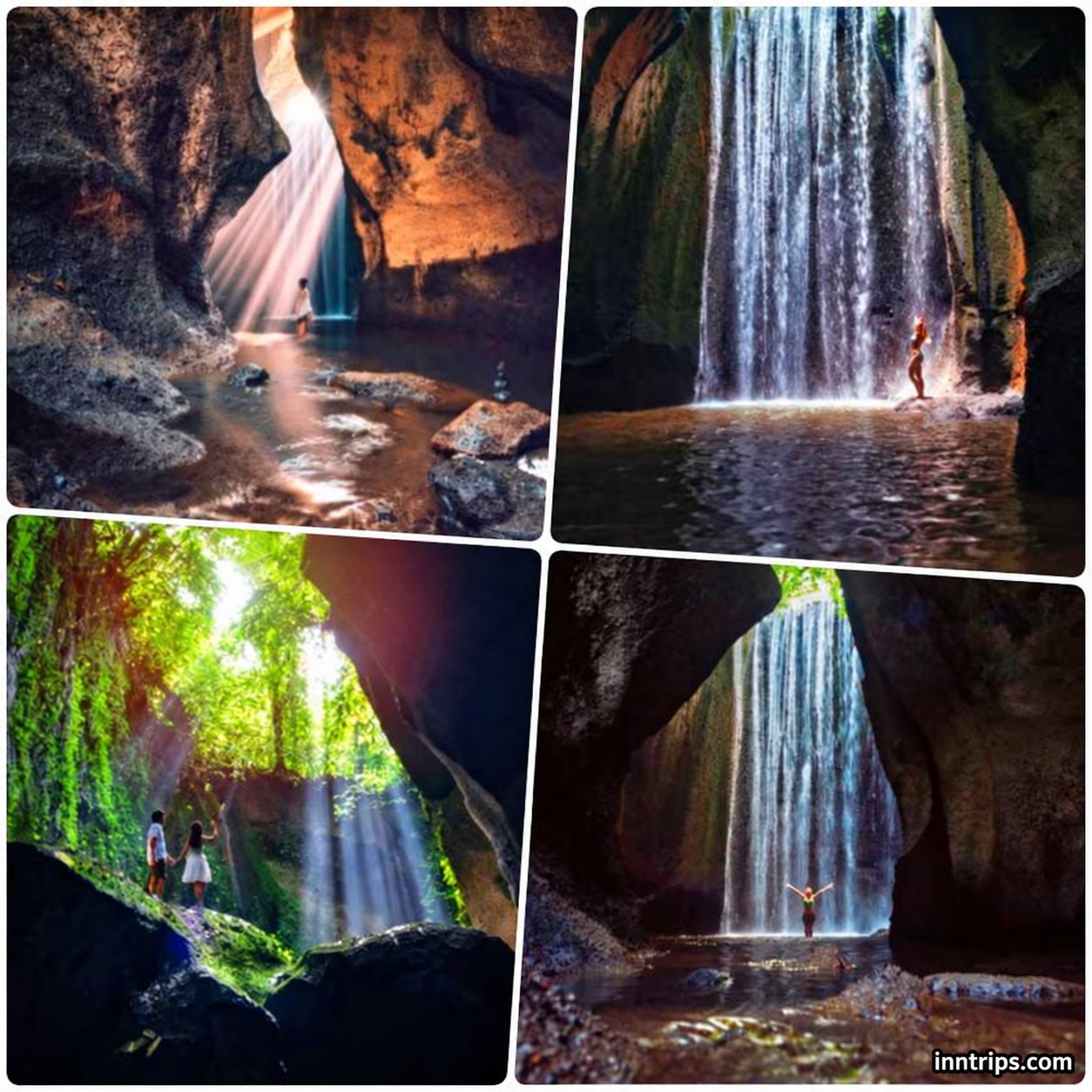 A waterfall tucked inside a canyon
