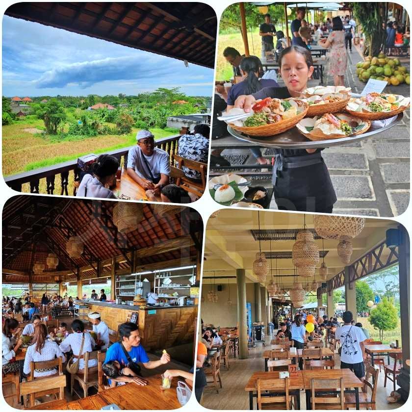 Pande Egi restaurant and its open-air dining setting