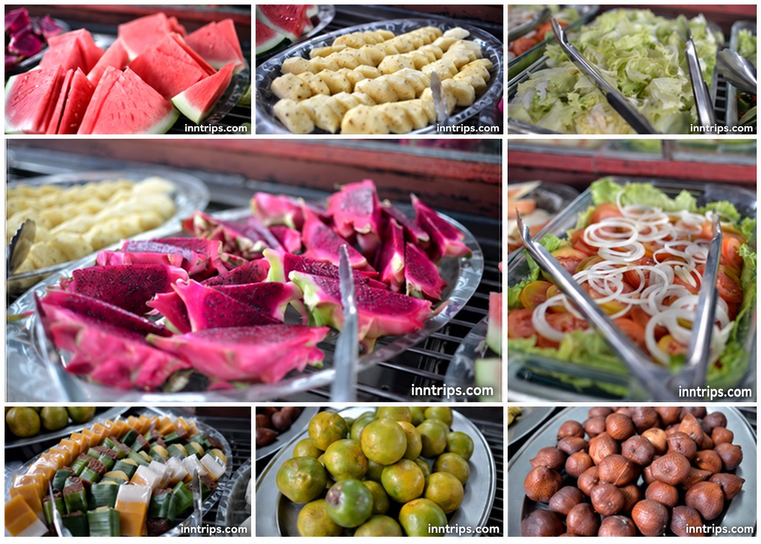 Fresh fruit and buffet lunch served on the Quicksilver cruise