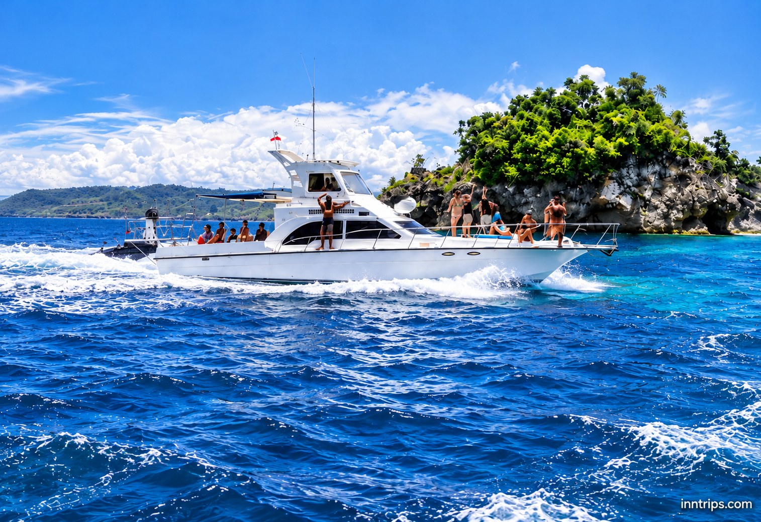 Private speedboat off the coast near Nusa Penida