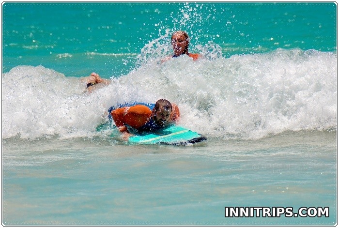 Guided surf practice in the sea · Lombok surf lesson photo 9