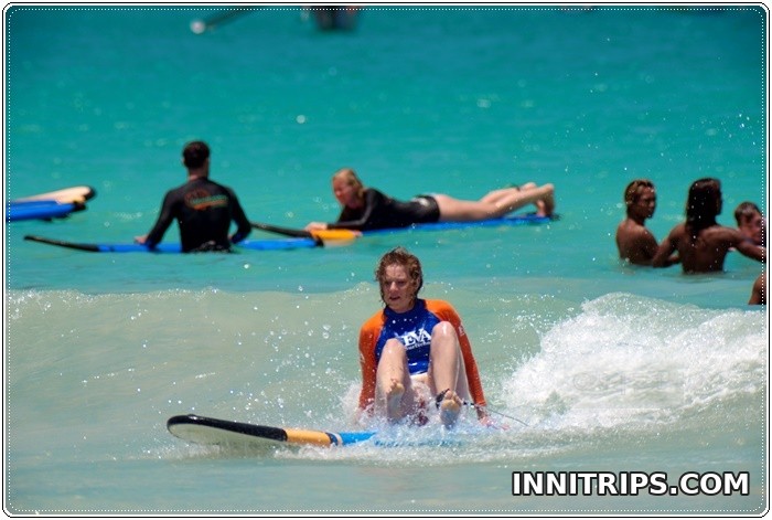 Guided surf practice in the sea · Lombok surf lesson photo 10