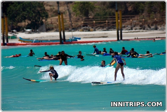 Guided surf practice in the sea · Lombok surf lesson photo 12