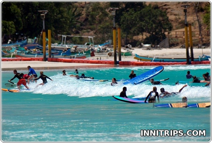 Guided surf practice in the sea · Lombok surf lesson photo 13