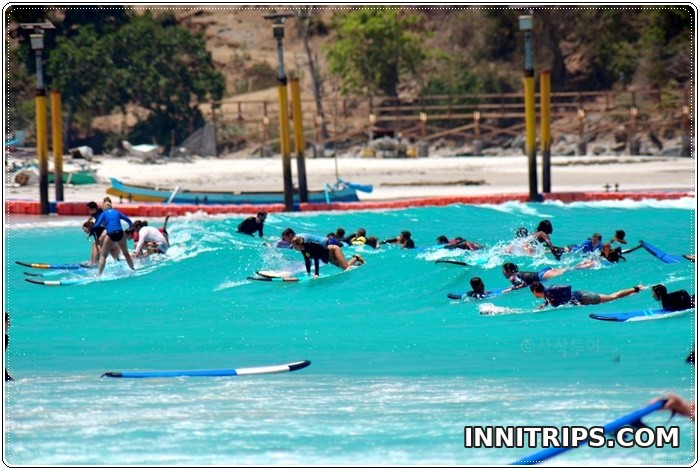 Guided surf practice in the sea · Lombok surf lesson photo 14