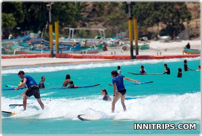 Guided surf practice in the sea · Lombok surf lesson photo 15