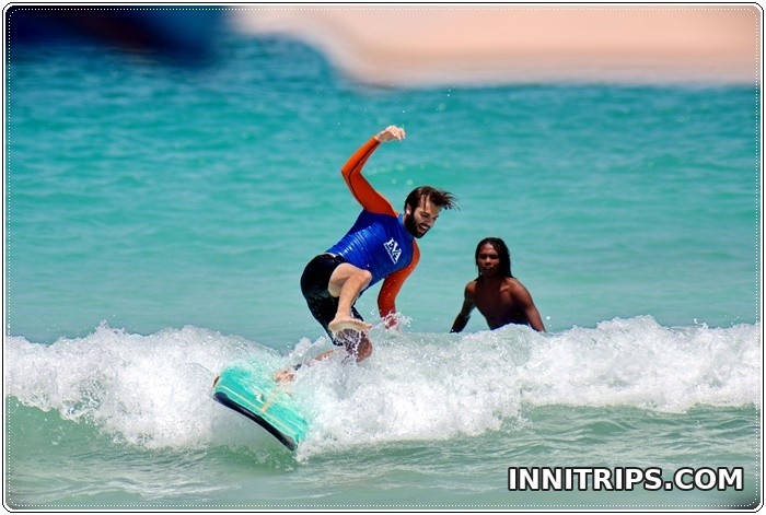 Guided surf practice in the sea · Lombok surf lesson photo 23