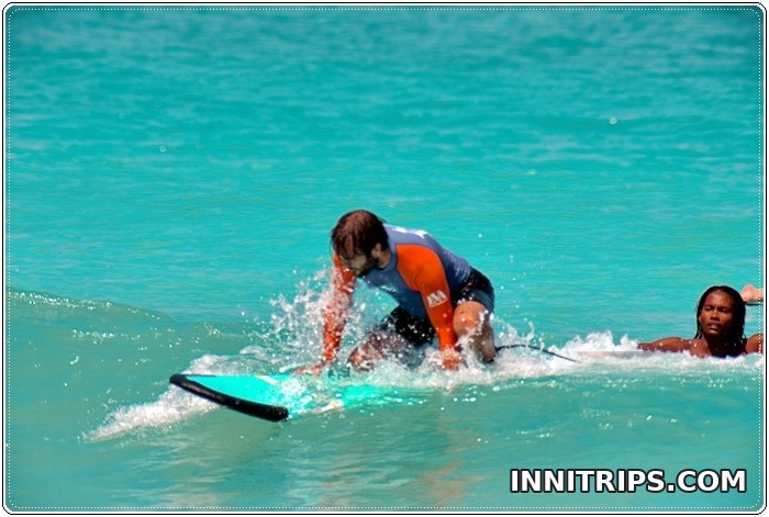 Guided surf practice in the sea · Lombok surf lesson photo 24