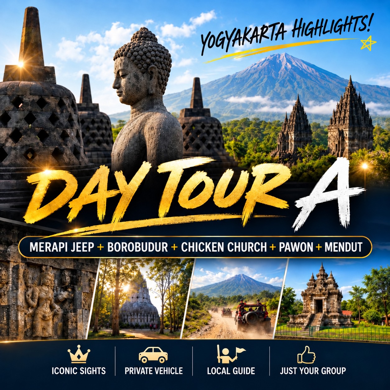 Yogyakarta Day Tour A English poster