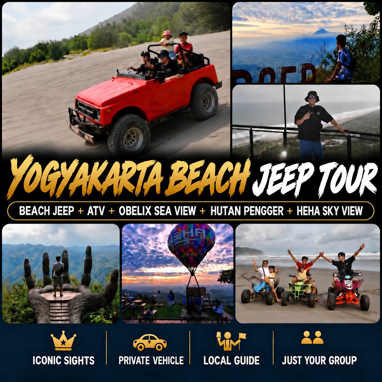 Yogyakarta Beach Jeep & Sunset Views English tour poster