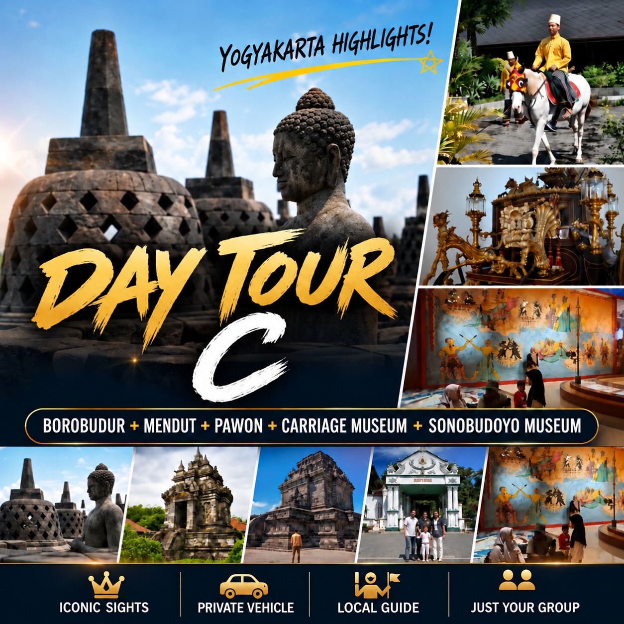 Yogyakarta Borobudur & Museums English tour poster