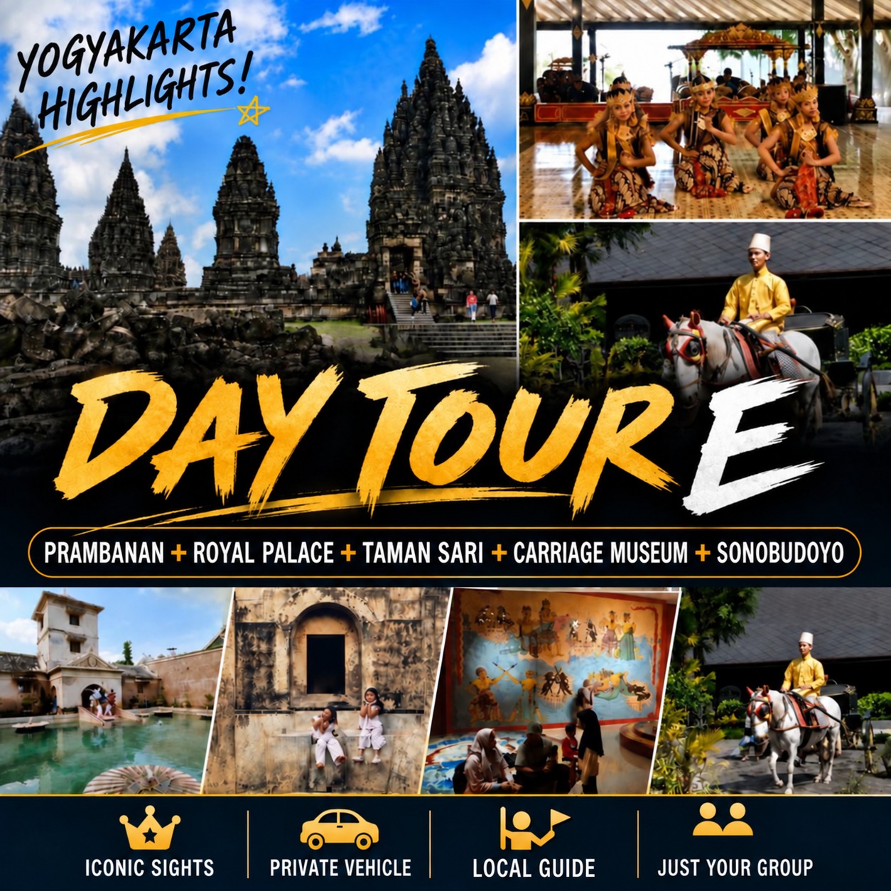 Yogyakarta Prambanan & Royal Heritage English tour poster