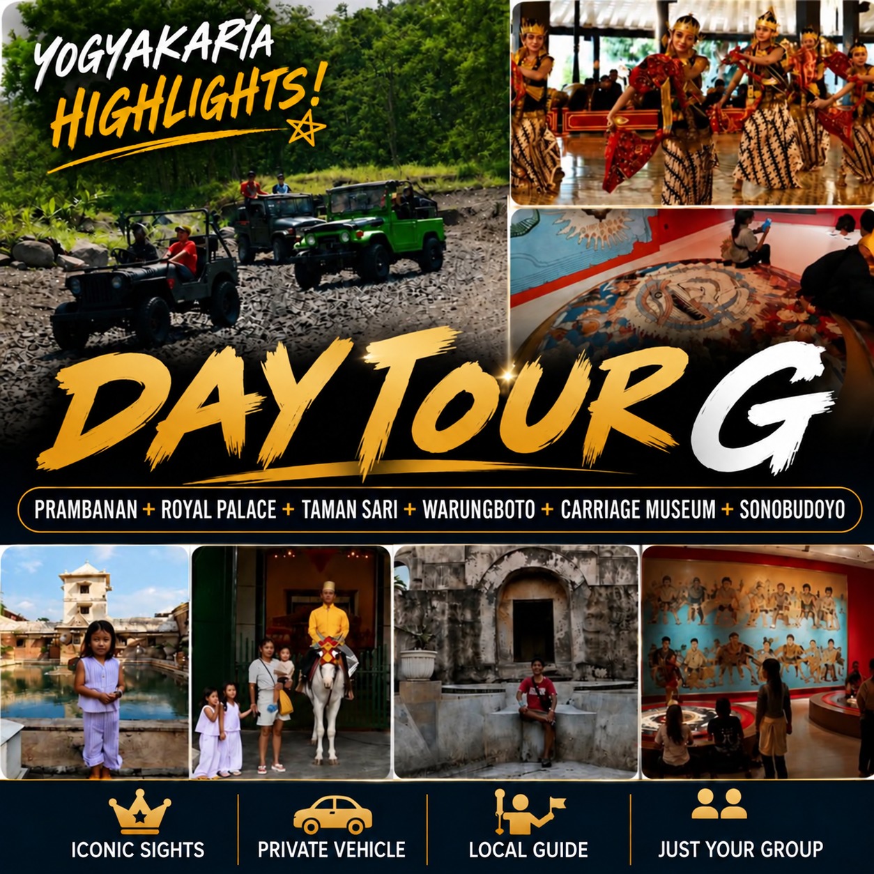Yogyakarta Merapi Jeep & City Heritage English tour poster