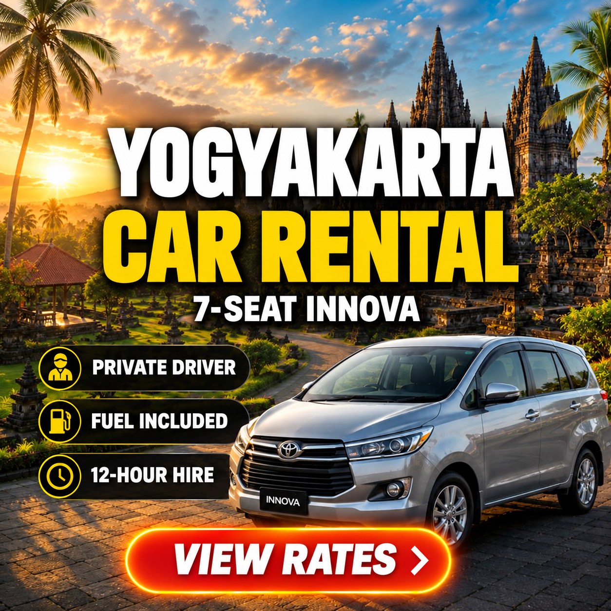 7-Seat Toyota Innova Yogyakarta private rental